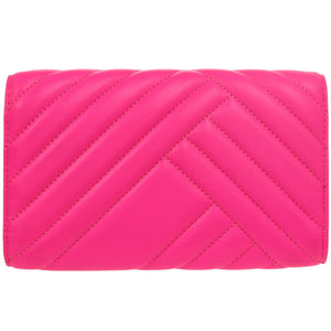 美品 ヒューゴボス キルティング シープレザー ピンク 長財布 1776【中古】HUGO BOSS