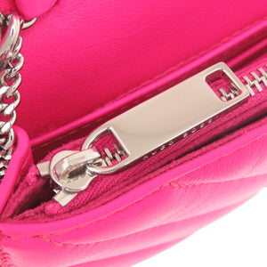 美品 ヒューゴボス キルティング シープレザー ピンク 長財布 1776【中古】HUGO BOSS