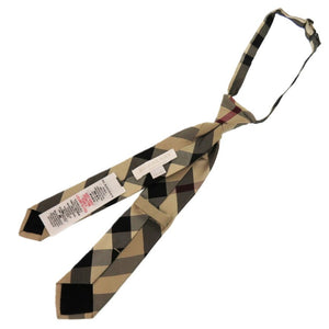 新品同様 バーバリー チェック シルク ベージュ 茶 ネクタイ 1777【中古】BURBERRY キッズ