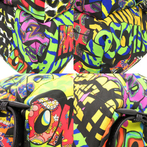 美品 モスキーノ 総柄 ロゴ プリント 花柄 アニマル柄 ハート マルチカラー リュック 1784【中古】MOSCHINO