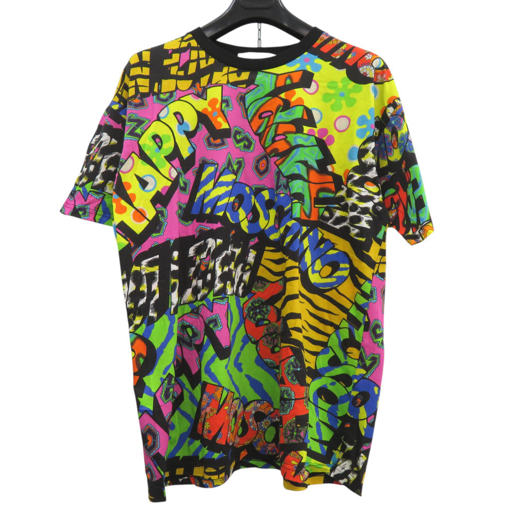 美品 モスキーノ 総柄 半袖Ｔシャツ ロゴプリント 花柄 アニマル柄 ハート柄 コットン マルチカラー 1785【中古】MOSCHINO