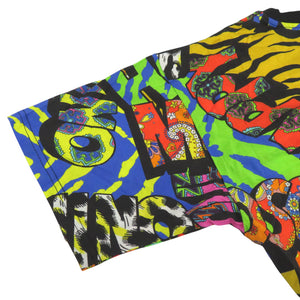 美品 モスキーノ 総柄 半袖Ｔシャツ ロゴプリント 花柄 アニマル柄 ハート柄 コットン マルチカラー 1785【中古】MOSCHINO