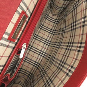 美品 バーバリー 2WAY レザー レッド ビジネスバッグ 赤 1797【中古】BURBERRY