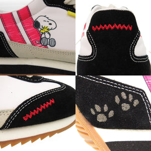 未使用品 パトリック SNOOPY-M スヌーピー マラソン 723001 ポリエステル ベロア ブラック 黒 スニーカー サイズ23cm 1799【中古】PATRICK