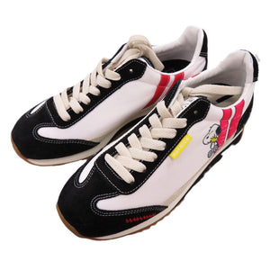 未使用品 パトリック SNOOPY-M スヌーピー マラソン 723001 ポリエステル ベロア ブラック 黒 スニーカー サイズ23cm 1799【中古】PATRICK