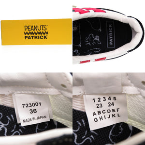 未使用品 パトリック SNOOPY-M スヌーピー マラソン 723001 ポリエステル ベロア ブラック 黒 スニーカー サイズ23cm 1799【中古】PATRICK