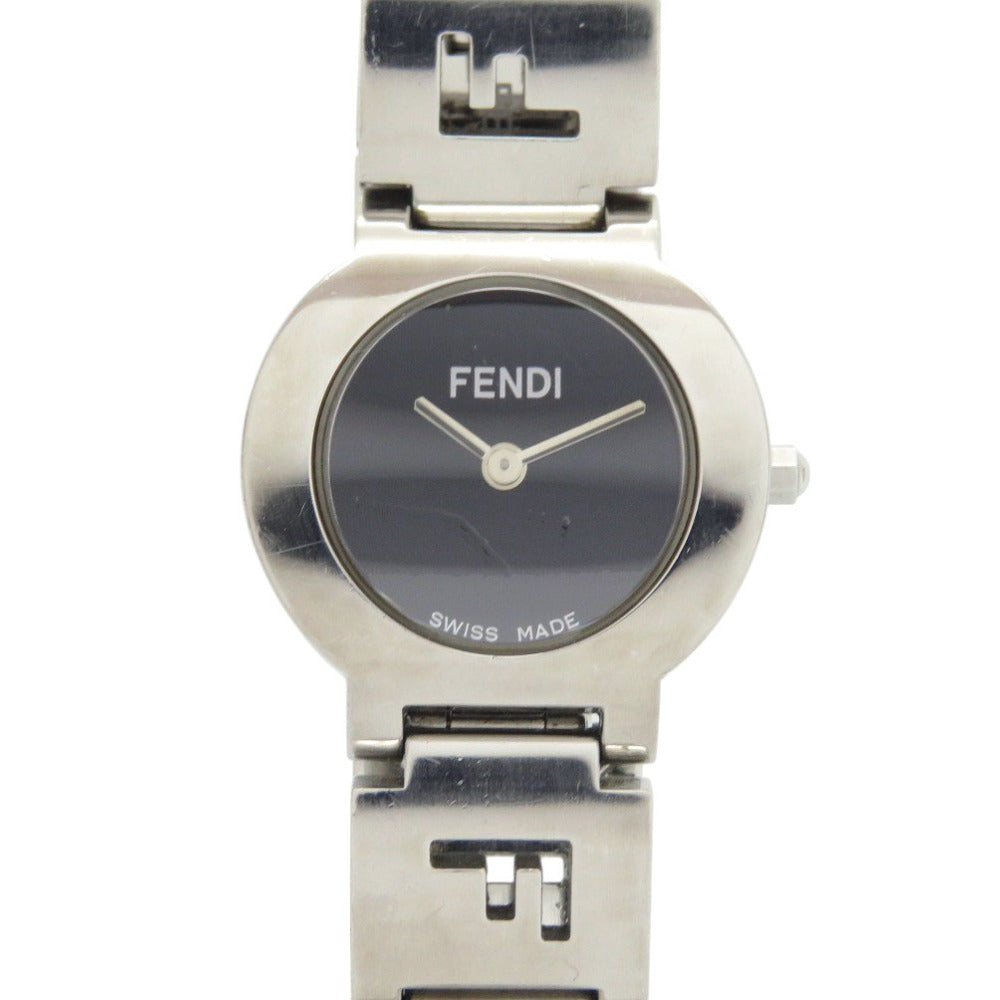 フェンディ 3050L SS ブラック シルバー 黒文字盤 クオーツ 腕時計 1816【中古】FENDI