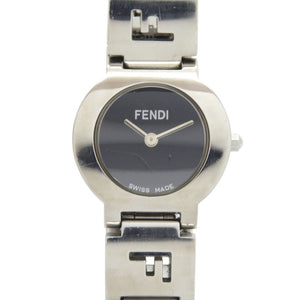 フェンディ 3050L SS ブラック シルバー 黒文字盤 クオーツ 腕時計 1816【中古】FENDI