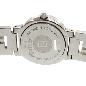 フェンディ 3050L SS ブラック シルバー 黒文字盤 クオーツ 腕時計 1816【中古】FENDI