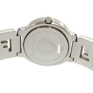 フェンディ 3050L SS ブラック シルバー クオーツ 腕時計 黒文字盤 1817【中古】FENDI