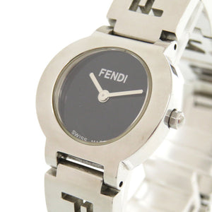 フェンディ 3050L SS ブラック シルバー クオーツ 腕時計 黒文字盤 1817【中古】FENDI