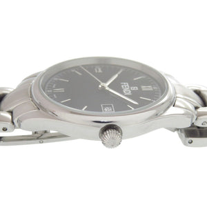 フェンディ 210G SS ブラック 黒文字盤 シルバー クオーツ 腕時計 1818【中古】FENDI