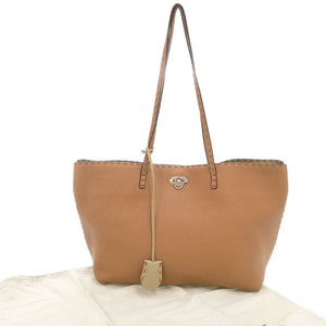 美品 フェンディ セレリア カルラ レザー ブラウン トートバッグ ハンドバッグ 茶 0024【中古】FENDI