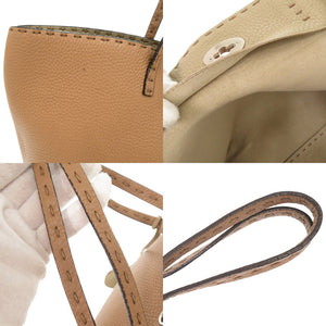 美品 フェンディ セレリア カルラ レザー ブラウン トートバッグ ハンドバッグ 茶 0024【中古】FENDI