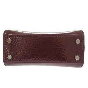 美品 ジミーチュウ ヴァレンヌ パテントレザー ボルドー 2WAY ハンドバッグ ショルダーバッグ 0026【中古】JIMMY CHOO