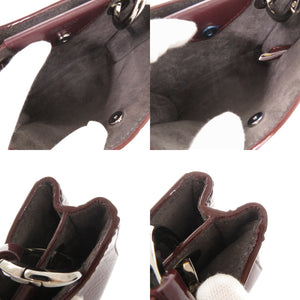 美品 ジミーチュウ ヴァレンヌ パテントレザー ボルドー 2WAY ハンドバッグ ショルダーバッグ 0026【中古】JIMMY CHOO