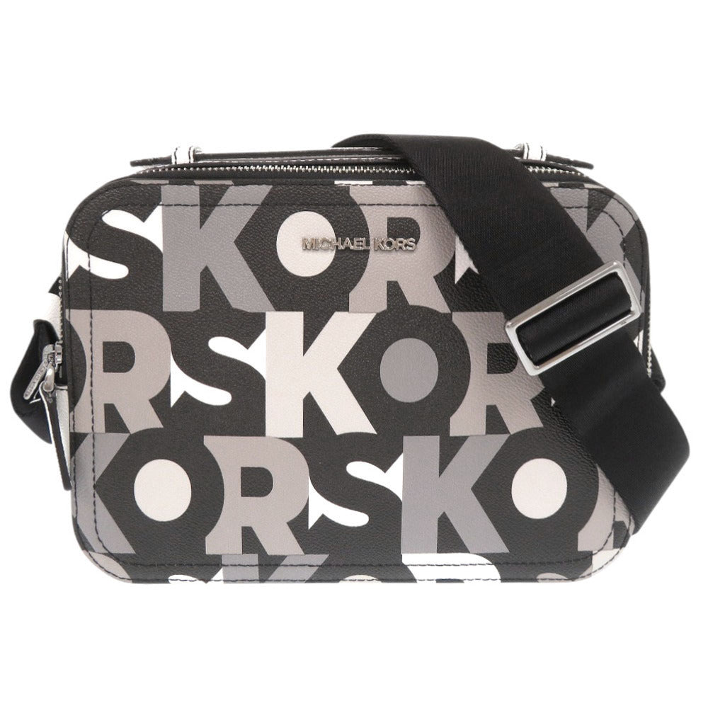 新品同様 マイケルコース PVC ホワイト ブラック グレー ショルダーバッグ 0027【中古】Michael Kors