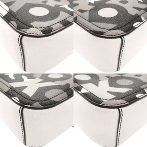 新品同様 マイケルコース PVC ホワイト ブラック グレー ショルダーバッグ 0027【中古】Michael Kors