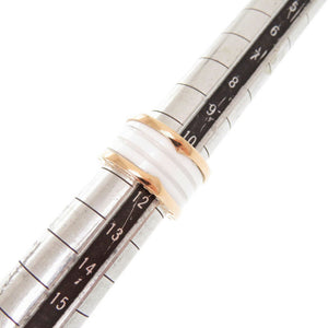 新品同様 ブルガリ B-ZERO1 4バンド K18PG ホワイトセラミック 750PG #52 ピングゴールド リング 指輪 ジュエリー 0037【中古】BVLGARI