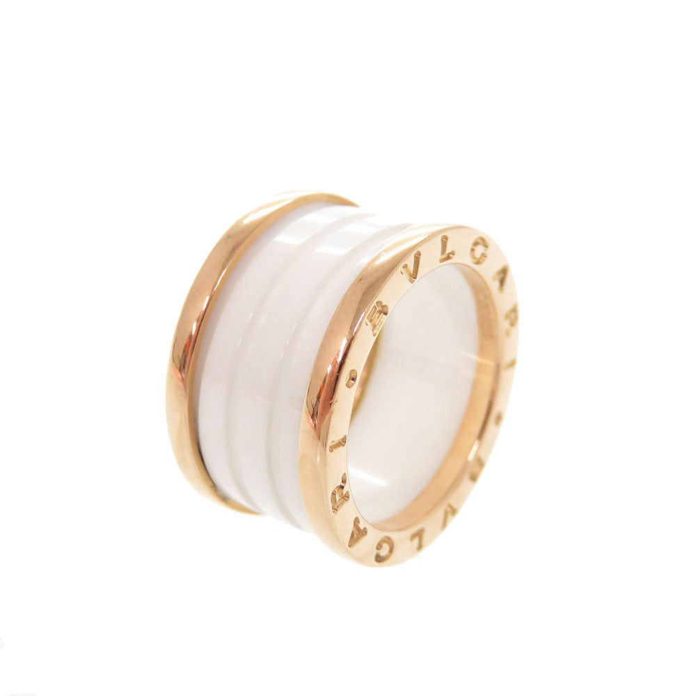 新品同様 ブルガリ B-ZERO1 4バンド K18PG ホワイトセラミック 750PG #52 ピングゴールド リング 指輪 ジュエリー 0037【中古】BVLGARI