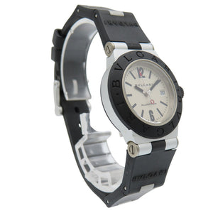 美品 ブルガリ アルミニウム デイト AL29TA クオーツ 腕時計 アルミ/ラバー シルバー 0047【中古】BVLGARI レディース