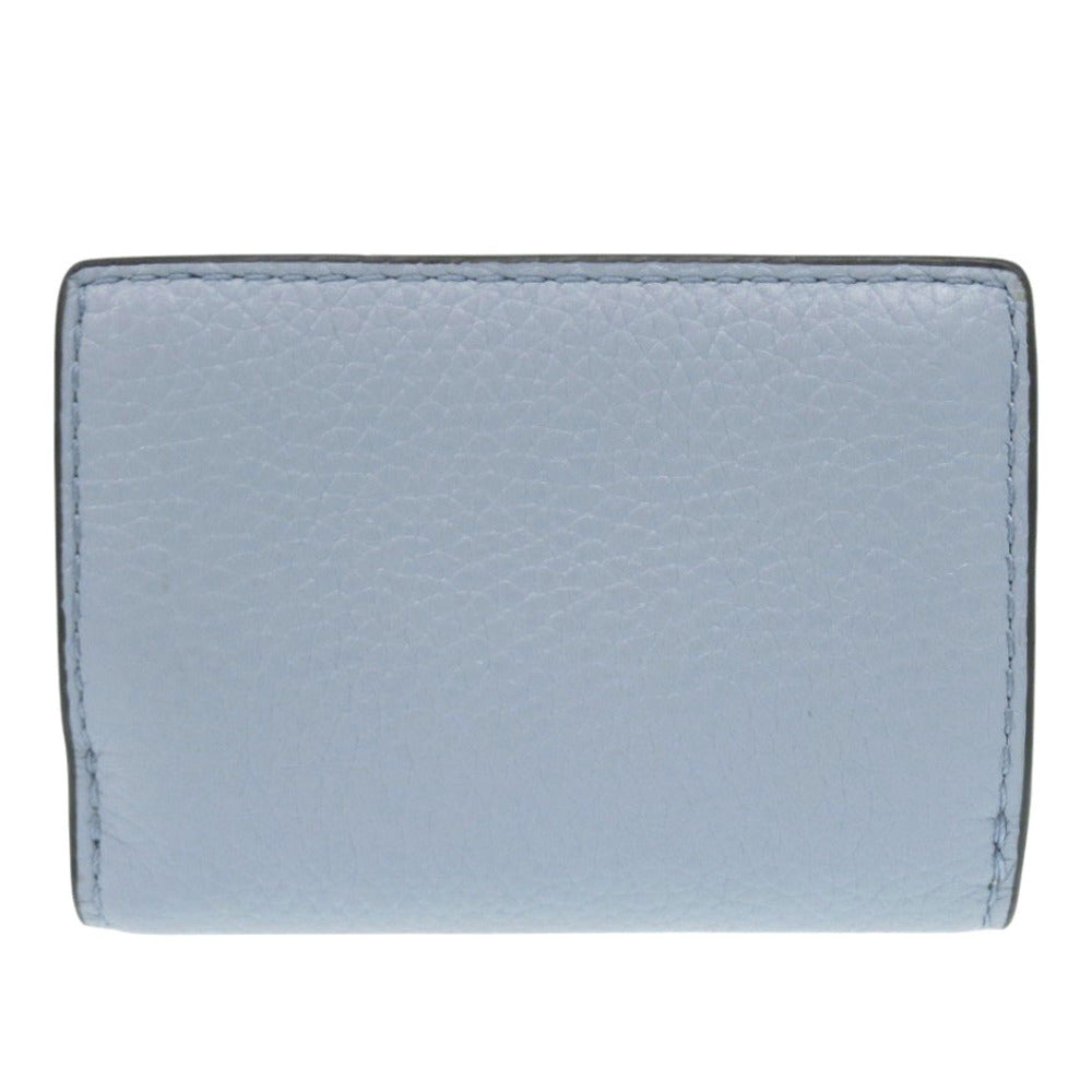 未使用 マイケルコース JET SET TRAVEL レザー ブルー 三つ折り財布 水色 青 0058【中古】Michael Kors