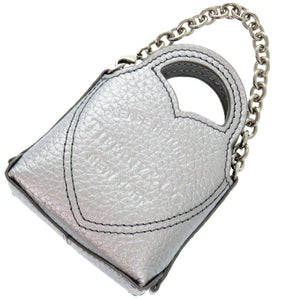 新品同様 ティファニー リターントゥティファニー トートバッグ レザー シルバー 銀 マイクロトート 0059【中古】TIFFANY&Co.