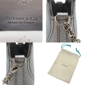 新品同様 ティファニー リターントゥティファニー トートバッグ レザー シルバー 銀 マイクロトート 0059【中古】TIFFANY&Co.