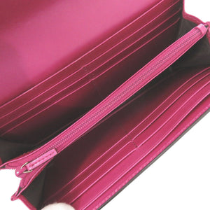 美品 グッチ マイクログッチシマ 253405 エナメル ピンク 長財布 0062【中古】GUCCI