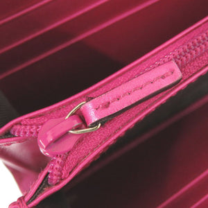 美品 グッチ マイクログッチシマ 253405 エナメル ピンク 長財布 0062【中古】GUCCI