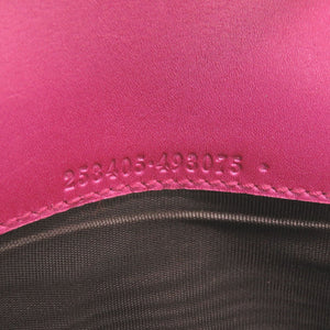 美品 グッチ マイクログッチシマ 253405 エナメル ピンク 長財布 0062【中古】GUCCI