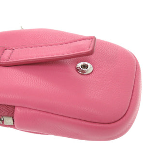 美品 プラダ レザー ピンク ミニ ポーチ 0063【中古】PRADA