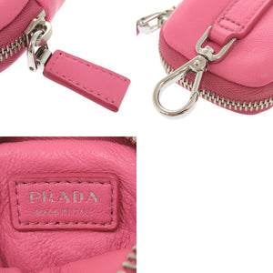 美品 プラダ レザー ピンク ミニ ポーチ 0063【中古】PRADA