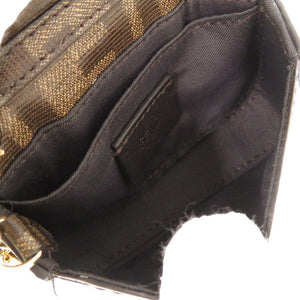 新品同様 フェンディ ナノ バゲット チャーム 7AR798 PVC ブラウン チェーンショルダーバッグ ポーチ 0069【中古】FENDI