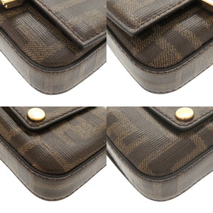 新品同様 フェンディ ナノ バゲット チャーム 7AR798 PVC ブラウン チェーンショルダーバッグ ポーチ 0069【中古】FENDI