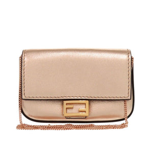 美品 フェンディ ナノバケット 7AR844 レザー ピンク ミニチェーンショルダーバッグ バッグチャーム 0070【中古】FENDI