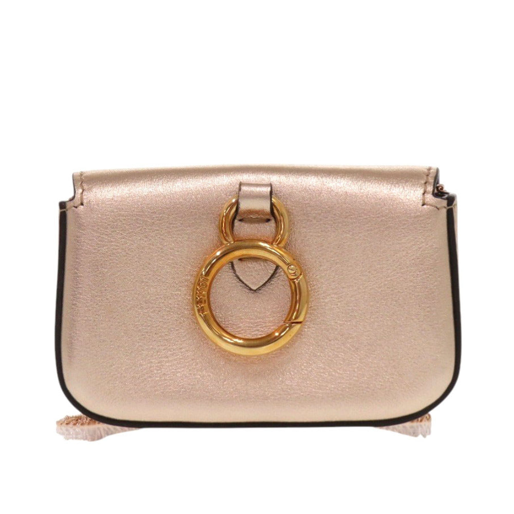 美品 フェンディ ナノバケット 7AR844 レザー ピンク ミニチェーンショルダーバッグ バッグチャーム 0070【中古】FENDI