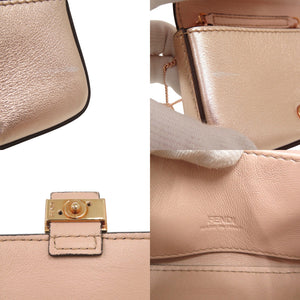 美品 フェンディ ナノバケット 7AR844 レザー ピンク ミニチェーンショルダーバッグ バッグチャーム 0070【中古】FENDI