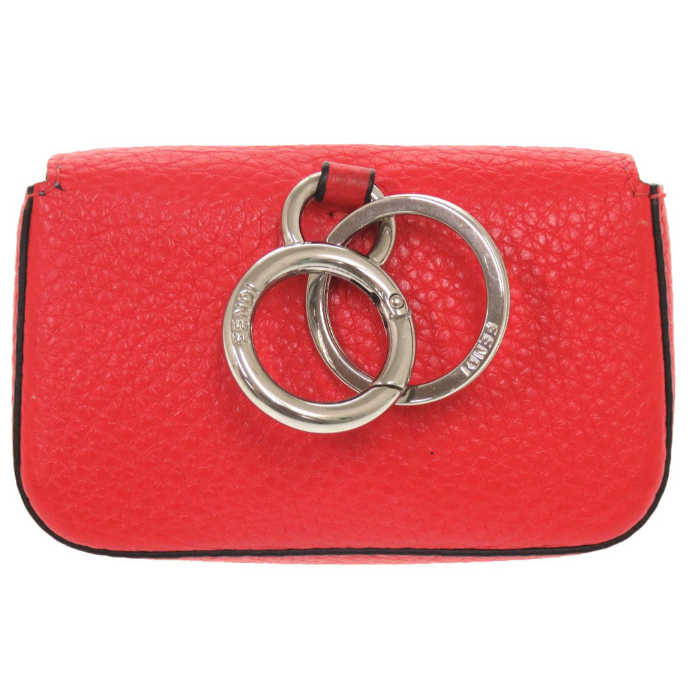 美品 フェンディ マイクロバケット ７AR763 レザー レッド シルバー金具 コインケース カードケース 赤 0071 【中古】 FENDI
