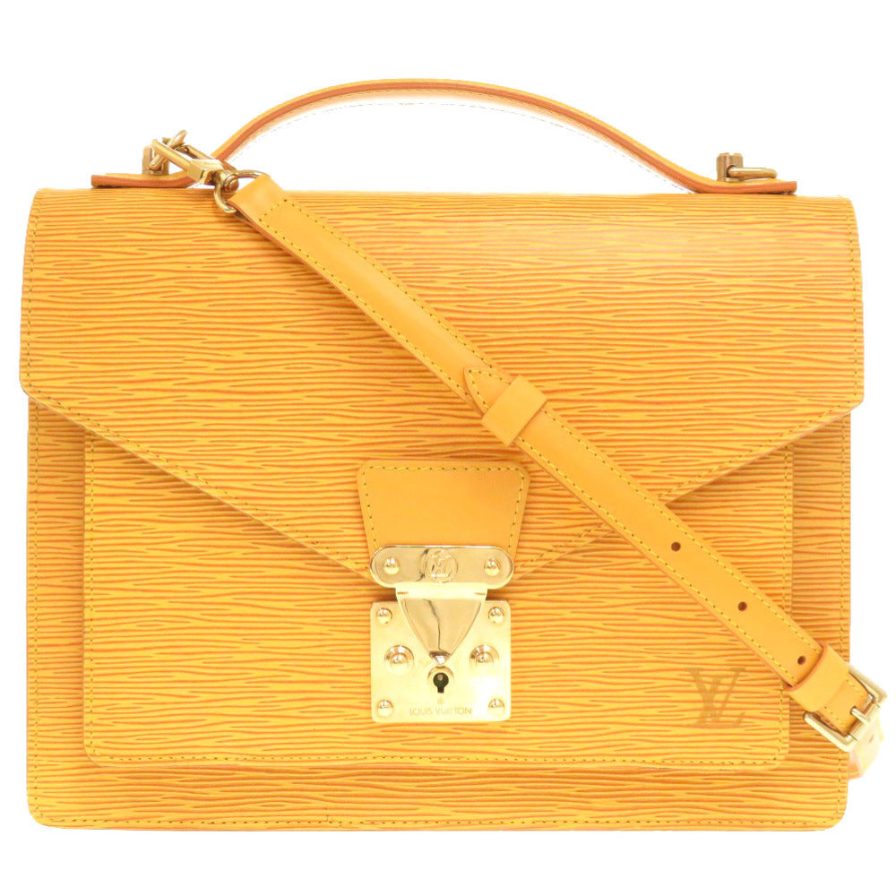 ベタ無し 新品同様 ルイ ヴィトン モンソー エピ タッシリイエロー M52129 2WAYハンドバッグ 黄 LV 0075 【中古】 LOUIS VUITTON
