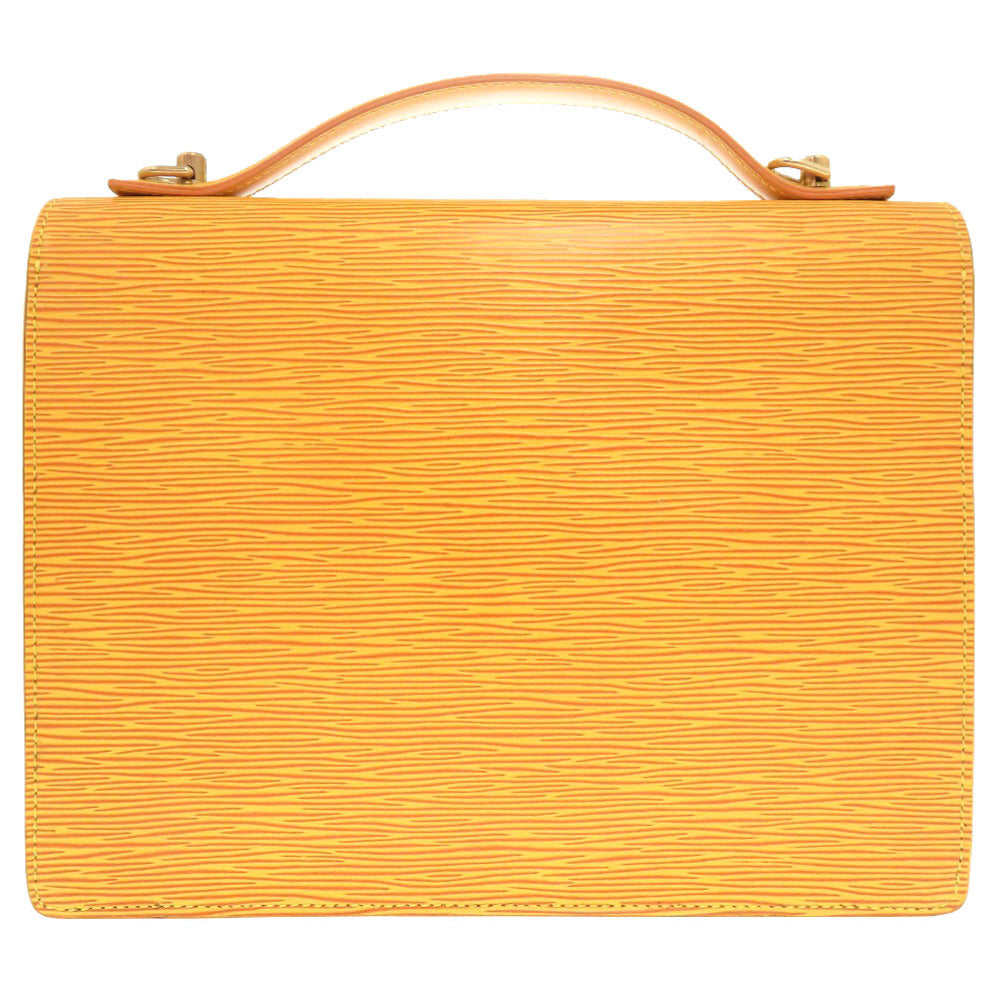 ベタ無し 新品同様 ルイ ヴィトン モンソー エピ タッシリイエロー M52129 2WAYハンドバッグ 黄 LV 0075 【中古】 LOUIS VUITTON