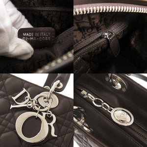 クリスチャンディオール レディディオール カナージュ レザー ダークブラウン 2WAY ハンドバッグ ショルダーバッグ 0081【中古】Christian Dior