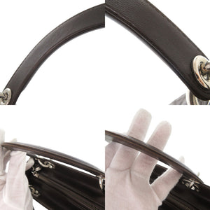 クリスチャンディオール レディディオール カナージュ レザー ダークブラウン 2WAY ハンドバッグ ショルダーバッグ 0081【中古】Christian Dior