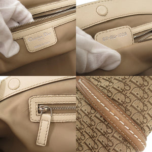 クリスチャンディオール トロッター キャンバス レザー ベージュ ブラウン アイボリー ハンドバッグ 0092【中古】Christian Dior