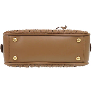 未使用 ミュウミュウ アルカディ マテラッセ 5BB142 レザー キャメル 2way ハンドバッグ ブラウン 0098【中古】MIUMIU