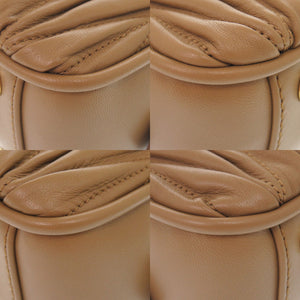 未使用 ミュウミュウ アルカディ マテラッセ 5BB142 レザー キャメル 2way ハンドバッグ ブラウン 0098【中古】MIUMIU