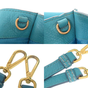 プラダ BR4617 レザー ブルー系 2WAY トートバッグ ショルダーバッグ 0099【中古】PRADA
