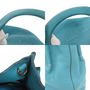 プラダ BR4617 レザー ブルー系 2WAY トートバッグ ショルダーバッグ 0099【中古】PRADA