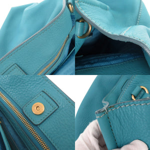 プラダ BR4617 レザー ブルー系 2WAY トートバッグ ショルダーバッグ 0099【中古】PRADA