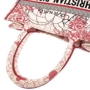 美品 クリスチャンディオール ブックトート ミディアム キャンバス レッド ホワイト トートバッグ 0104【中古】Christian Dior